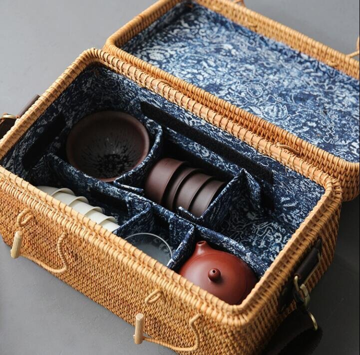  high quality / beautiful * handmade wistaria compilation skill . tea utensils Celeb . thing storage make tea box handicraft 