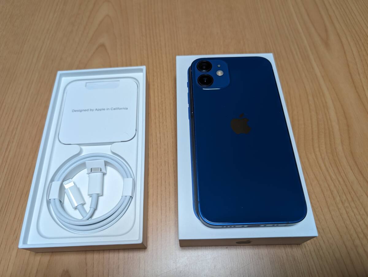 Apple iPhone12 mini 64GB 本体 SIMフリー ブルー 美品 おまけの画像1