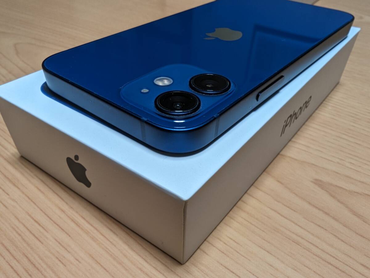 Apple iPhone12 mini 64GB 本体 SIMフリー ブルー 美品 おまけの画像3