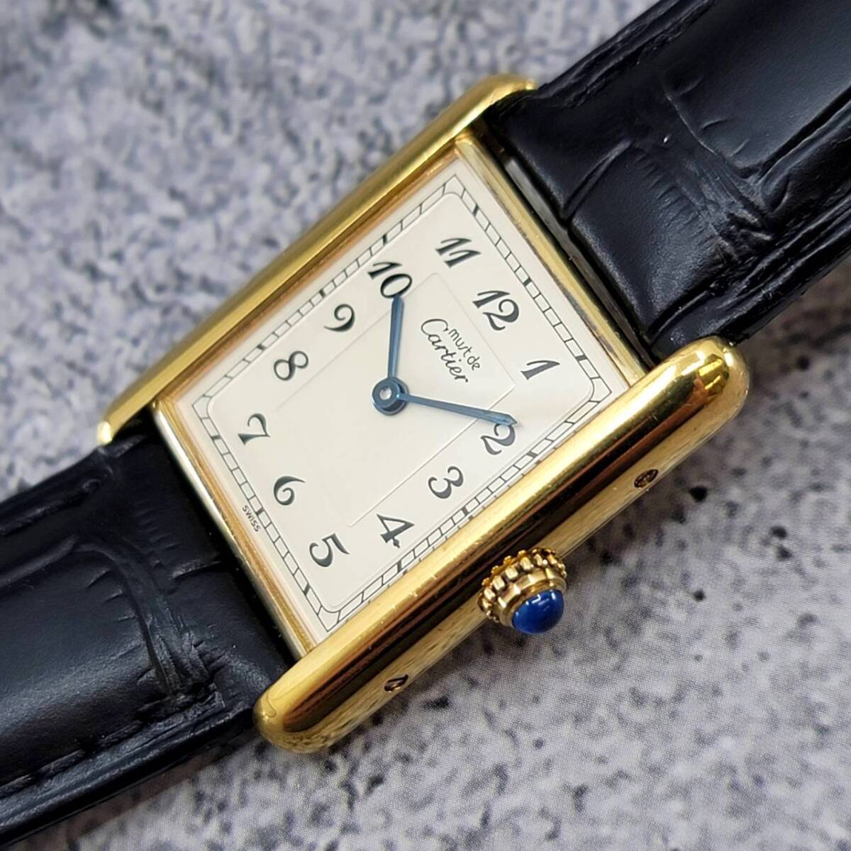 カルティエ マストタンク LM ブレゲ数字 590005 cal.690 Must de Cartier Tank Vermeilの画像2