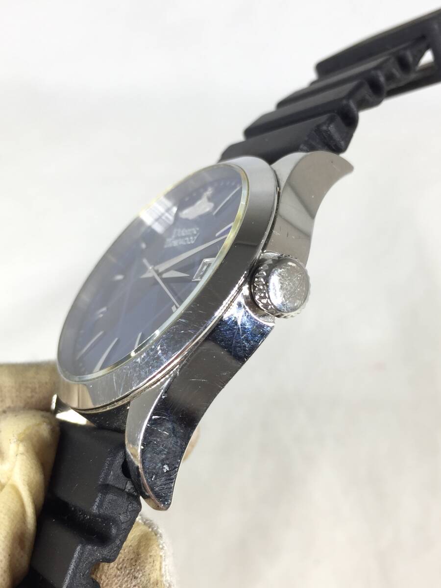 【中古品】Vivienne Westwood ヴィヴィアンウエストウッド VW-20B8 アーガイル ネイビー クォーツ ※ベルト社外品 稼働品 メンズ 腕時計の画像2