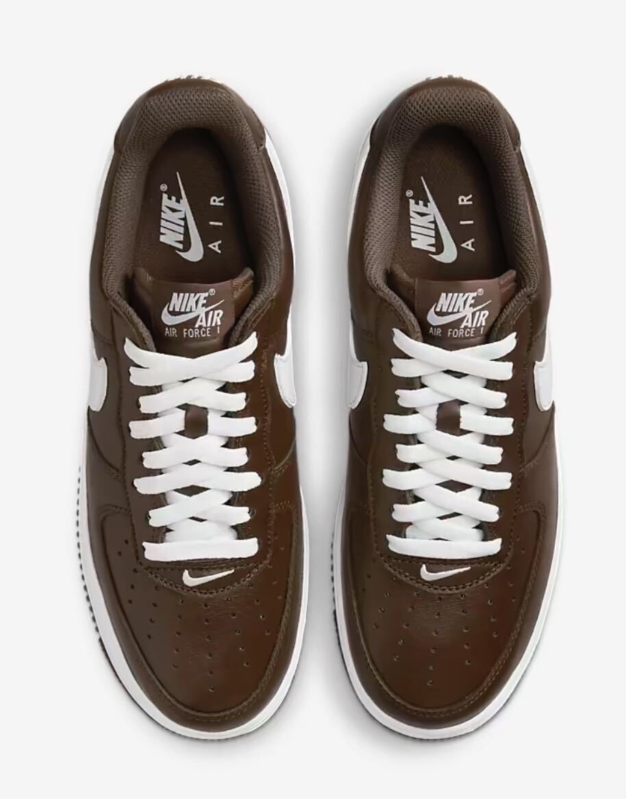 新品！NIKE AIR FORCE 1 LOW RETRO QS (US9.5 , 27.5cm) CHOCOLATE / WHITE ナイキ エアフォース1 レトロ チョコレート 茶 白 FD7039 200_画像4