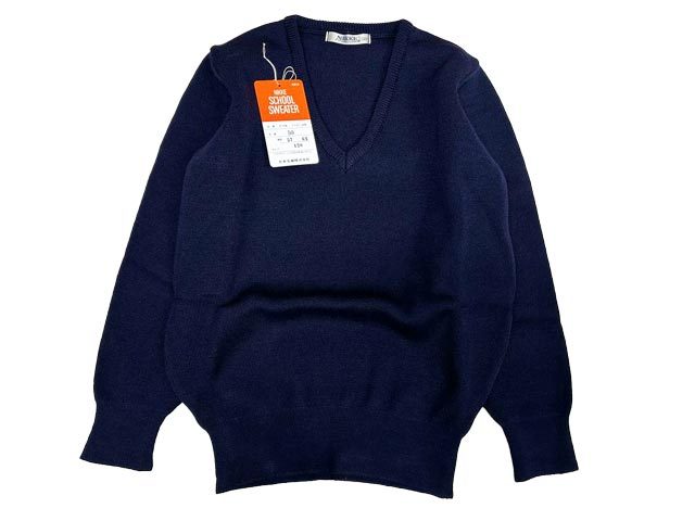 [.8]120# navy blue #NIKKEnike school sweater made in Japan 