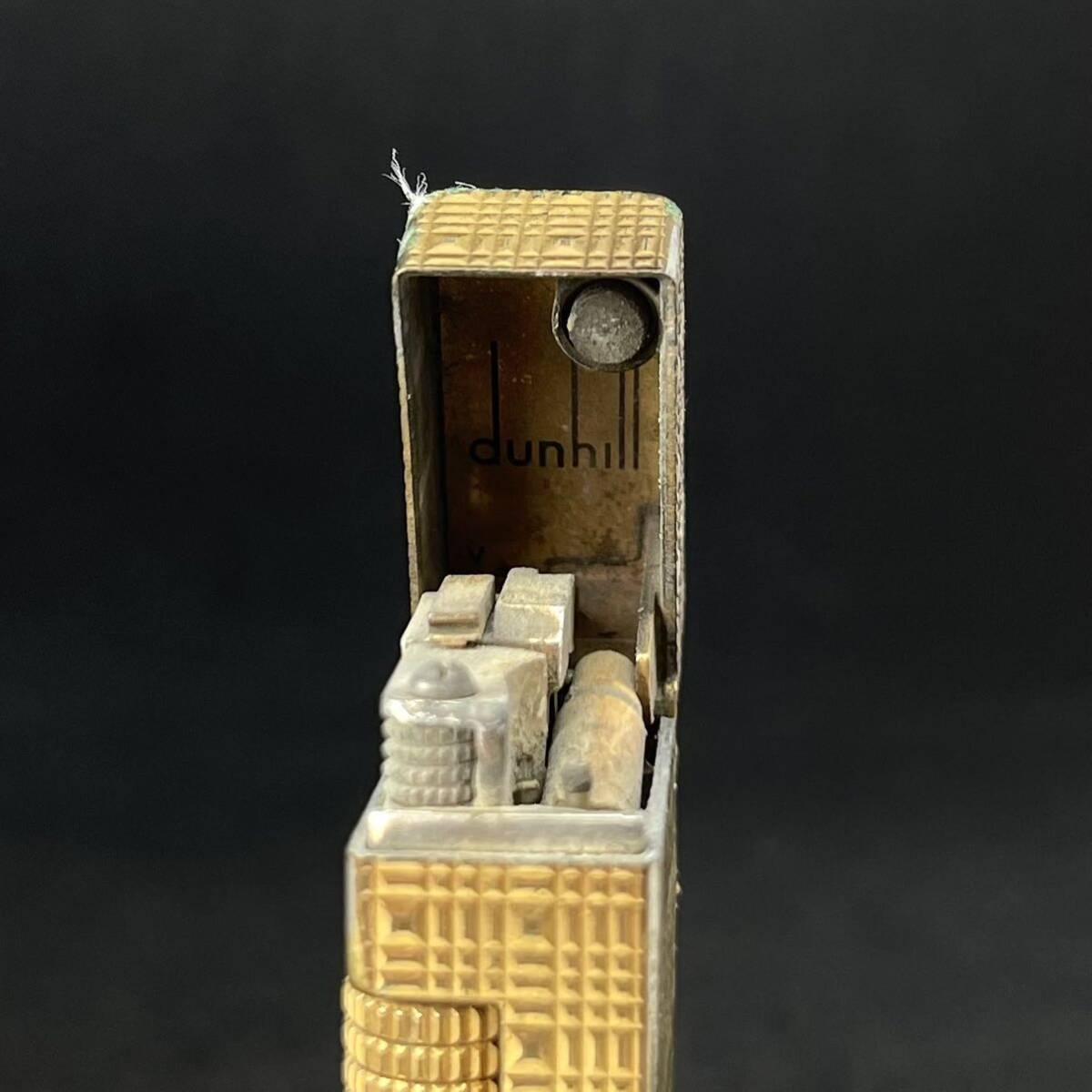 1円 ◎ dunhill ダンヒル ローラー ガスライター 火花確認 ゴールド コレクション ヴィンテージ 喫煙具 ゴールド 高級 ブロックチェックの画像9