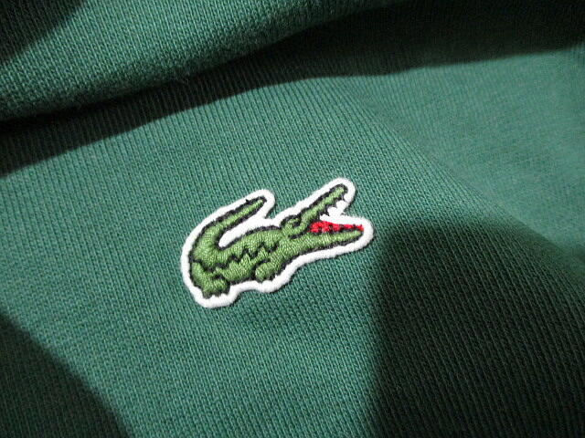 美品▼ ラコステ トリコロール ライン スウェット パーカー グリーン 緑 4 Lサイズ LACOSTE フーディーの画像5