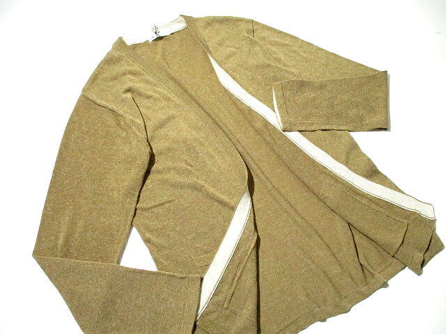  new goods V men's Melrose spring summer stylish! button less cardigan flax linenXL size beige button none summer knitted 