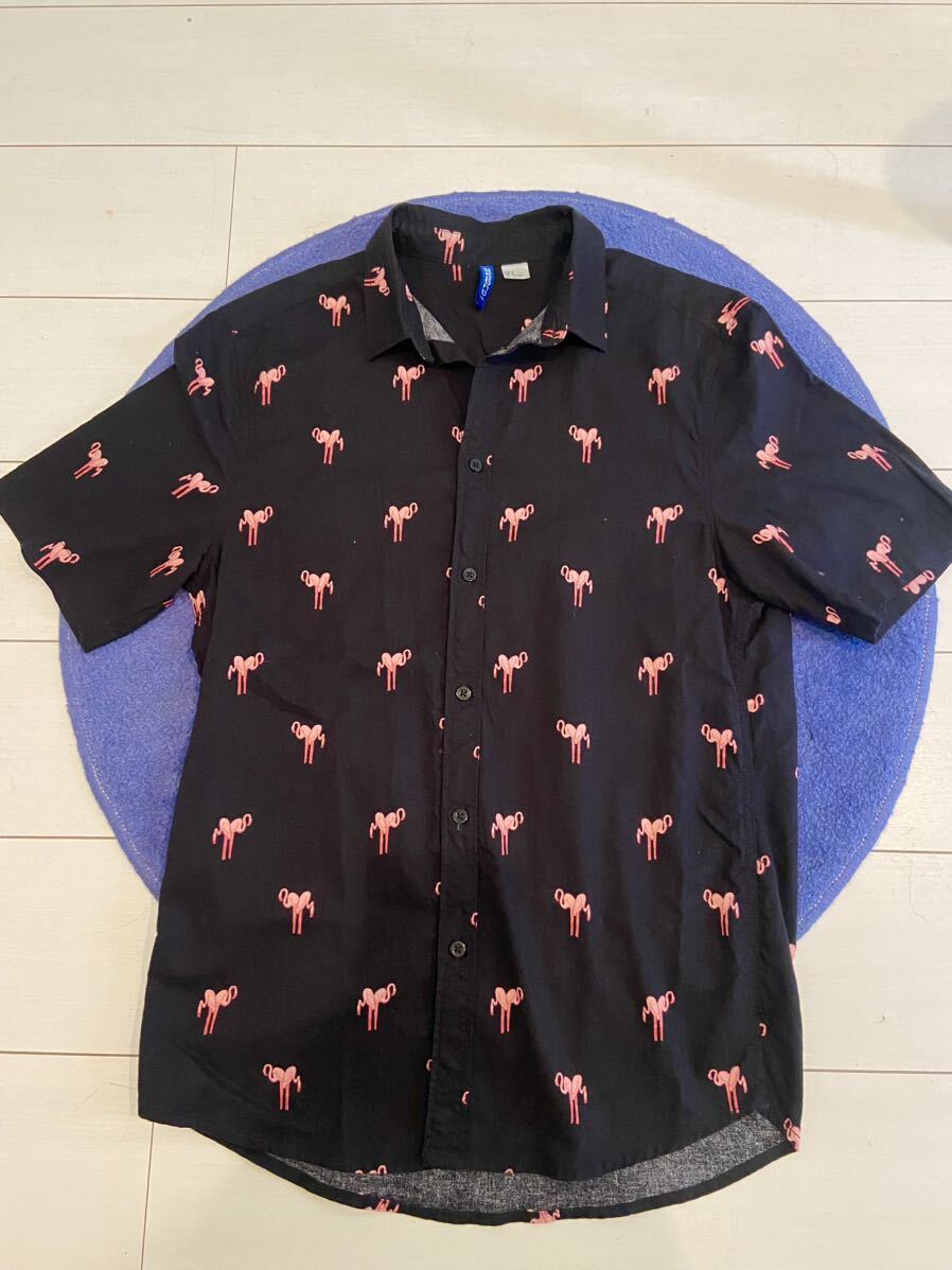  flamingo shirt * rockabilly shirt * lock n roll shirt *dry bones*Houston*good rockin* for searching 