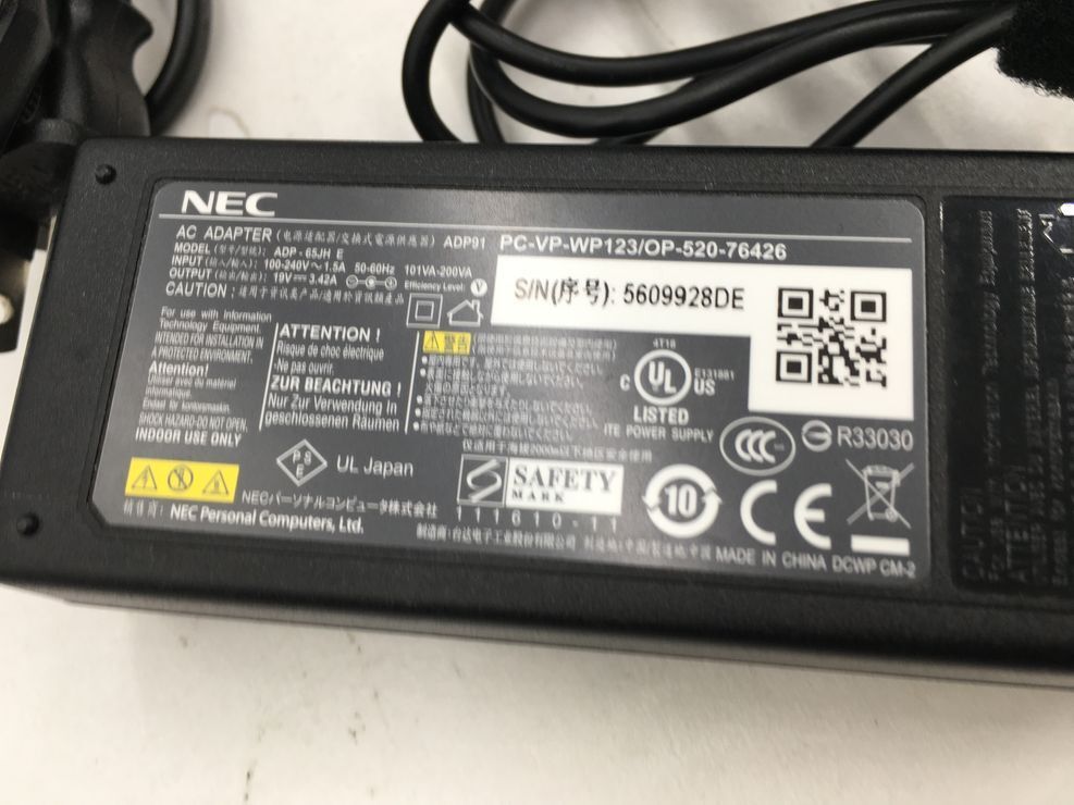 NEC/ノート/HDD 750GB/第4世代Core i3/メモリ4GB/WEBカメラ有/OS無-240226000819338_付属品 1