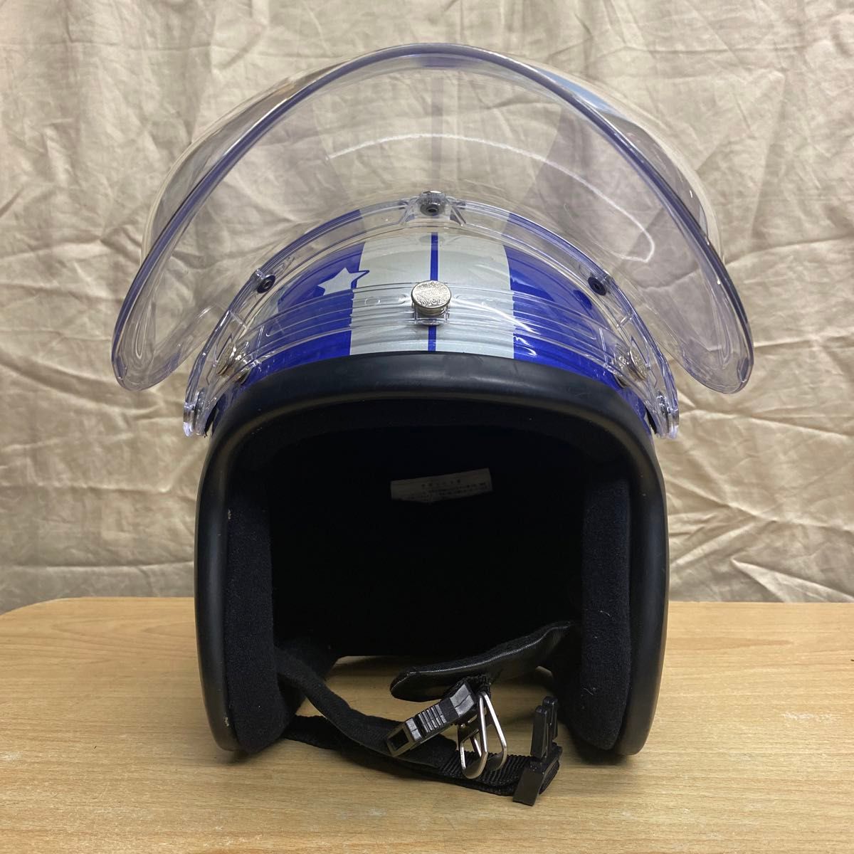 TNK工業☆JS-65 ジェットヘルメット 青 ブルー 星