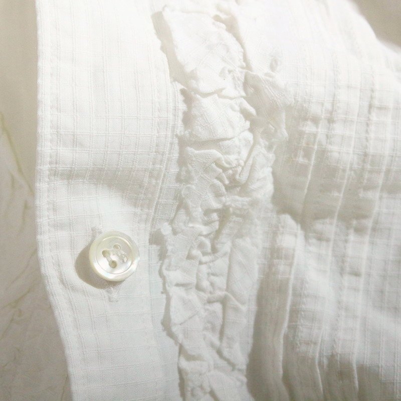  Comme des Garcons COMME des GARCONS spring summer embroidery .. pattern simple long sleeve shirt M white frill 