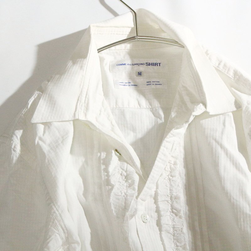  Comme des Garcons COMME des GARCONS spring summer embroidery .. pattern simple long sleeve shirt M white frill 