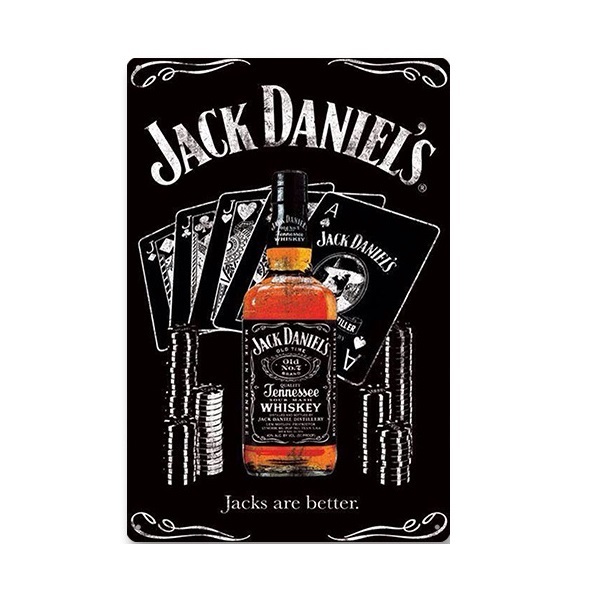 K404 新品◆ビンテージ風 ブリキ看板 Whiskey ウィスキー ジャックダニエル JACK DANIEL'S アメリカン 雑貨 Whisky アンティーク アメリカ_画像1
