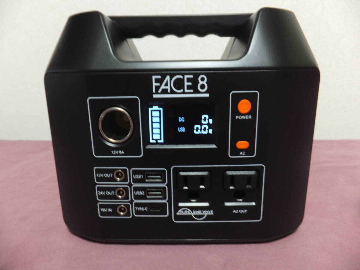 ♪ FACE 8 ポータブル電源 整備点検品 容量 110,000mAh 407Wh AC100v/300W(瞬間350W)純正弦波 Hiパワー! 美品 ♪ の画像1