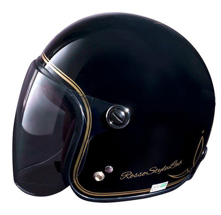 【47％引】ロッソ ROH-506 ブラック（55-57cm）ジェットヘルメット【新品?未使用】