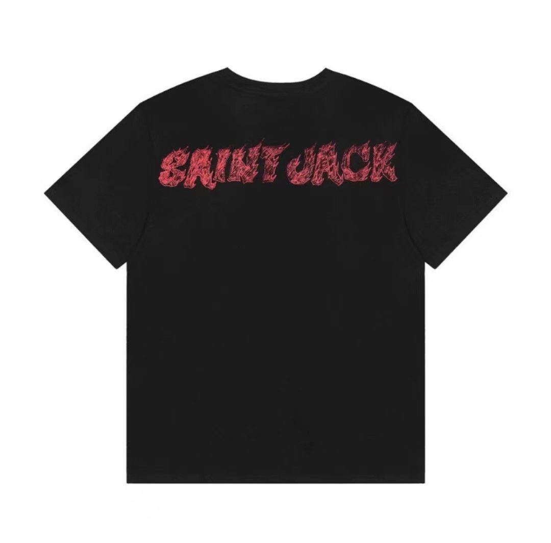 Travis Scott × SAINT MICHAEL CACTUS JACK UTOPIA TEE 2A Tシャツ 半袖 ブラック M 中古 TN 1の画像2