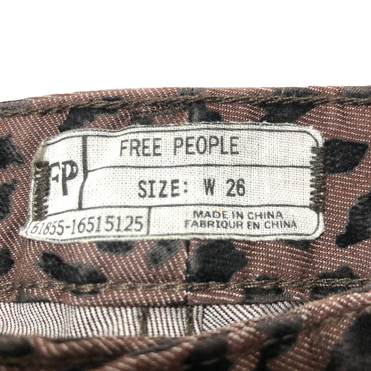 USA 古着 FREE PEOPLE フリーピープル レオパード柄 ストレッチ スキニーパンツ デニムパンツ ジーンズ W26 豹柄 ヒョウ柄 中古 CG0082_画像8