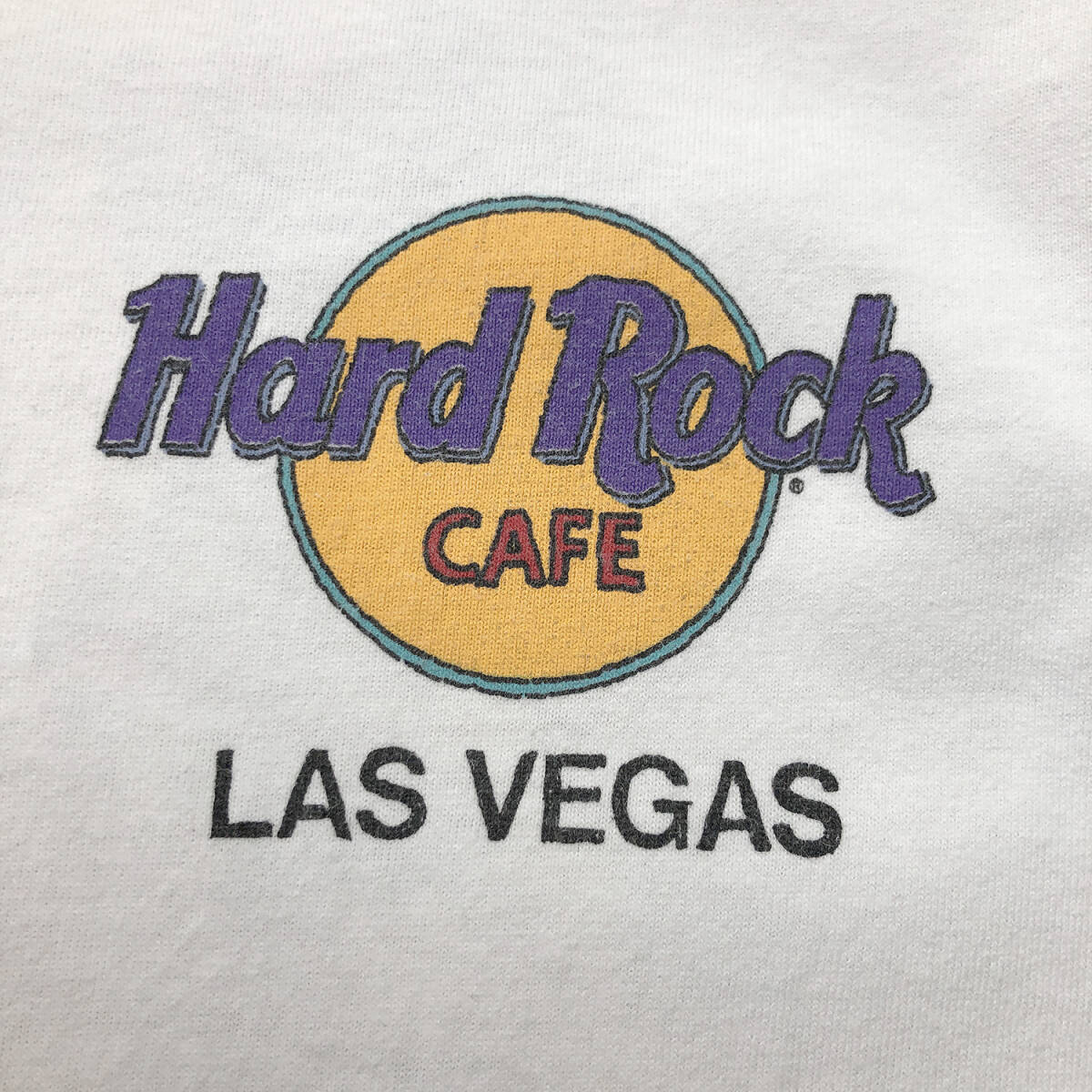 90S USA製 Hard Rock CAFE ヴィンテージ ハードロックカフェ ラスベガス ギター Tシャツ メンズM シングルステッチ USA 古着 BA2598