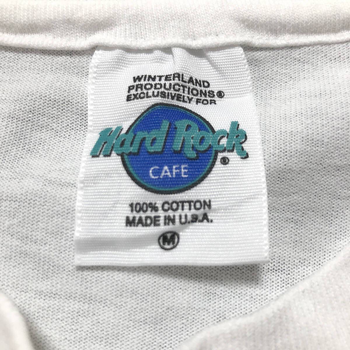 90S USA製 Hard Rock CAFE ヴィンテージ ハードロックカフェ ラスベガス ギター Tシャツ メンズM シングルステッチ USA 古着 BA2598