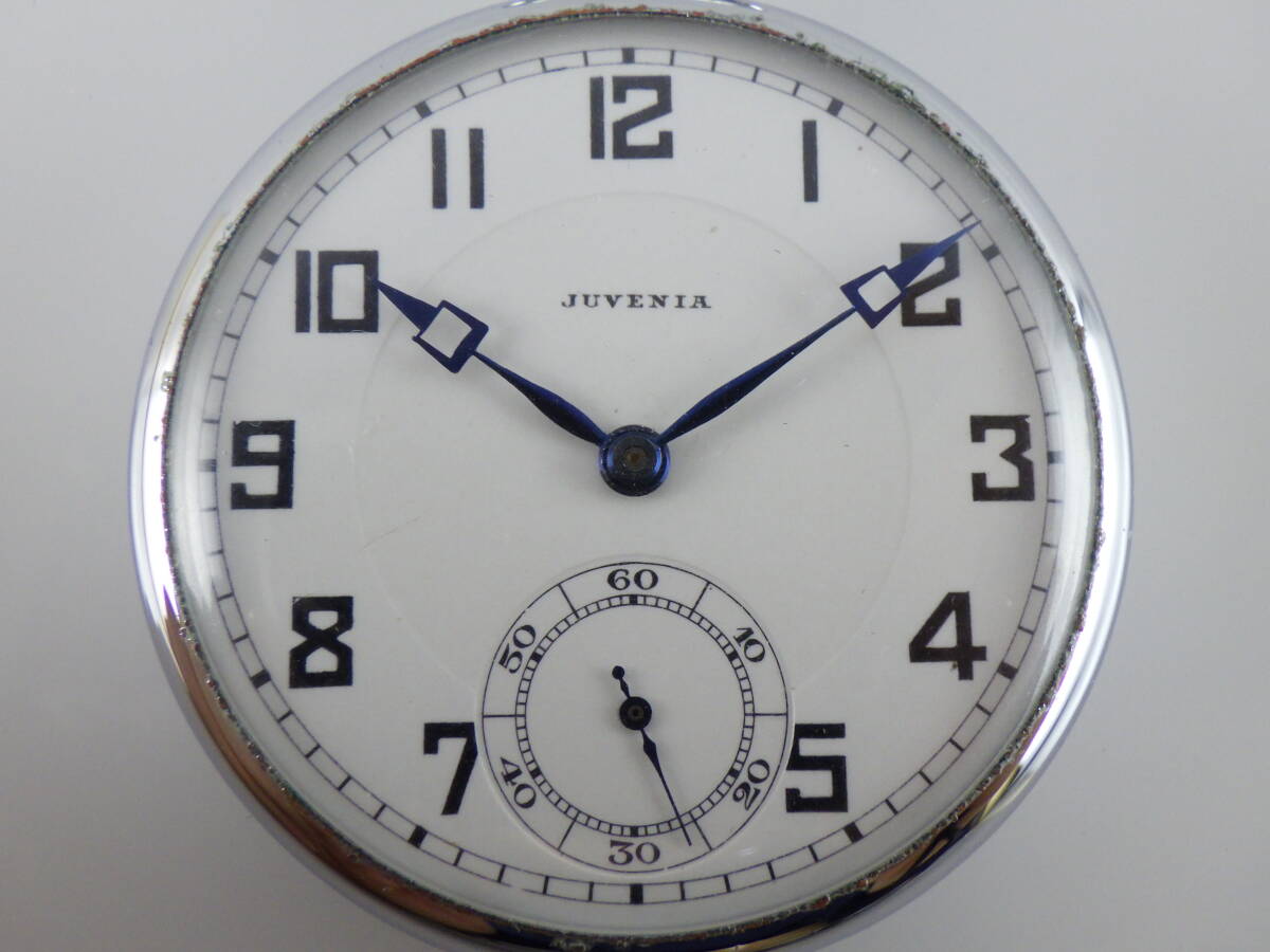 美品 JUVENIA ジュべニア 手巻き 懐中時計 スモセコ 鉄道時計 機械式 稼働品 アンティーク ビンテージ 時計 4の画像4
