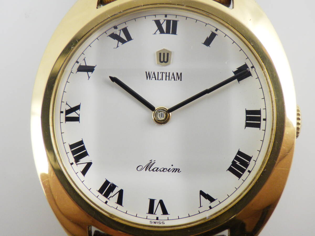 デッドストック WALTHAM ウォルサム Maxim マキシム 手巻き ゴールド カットガラス メンズ 腕時計 機械式 アンティーク ビンテージ 224の画像8