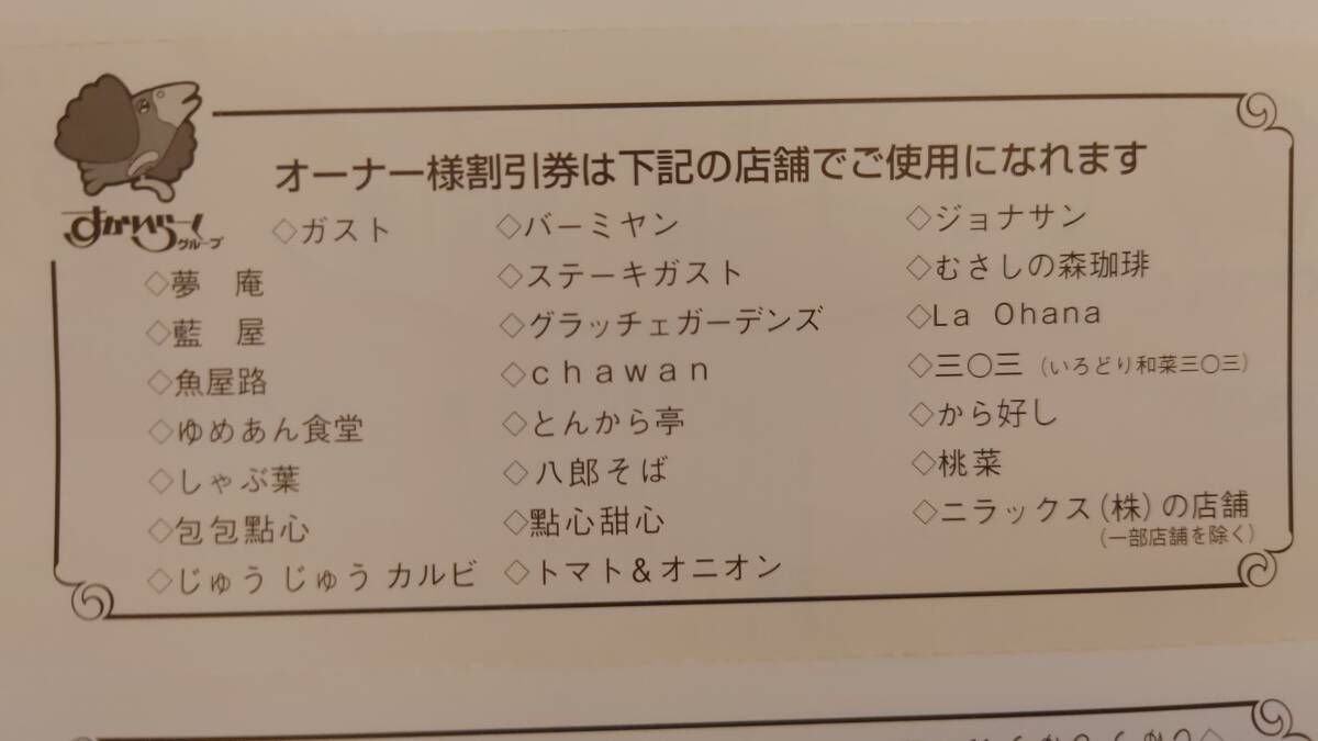 すかいらーくグループ 25％割引券 ３枚 即決あり の画像2