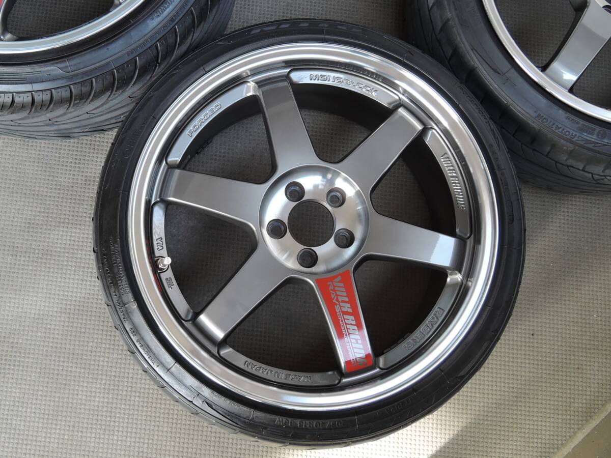 RAYS VOLK RACING TE37SL 18インチ×8.5J＋45、9.5J+45 PCD100 5H タイヤ付きの画像2