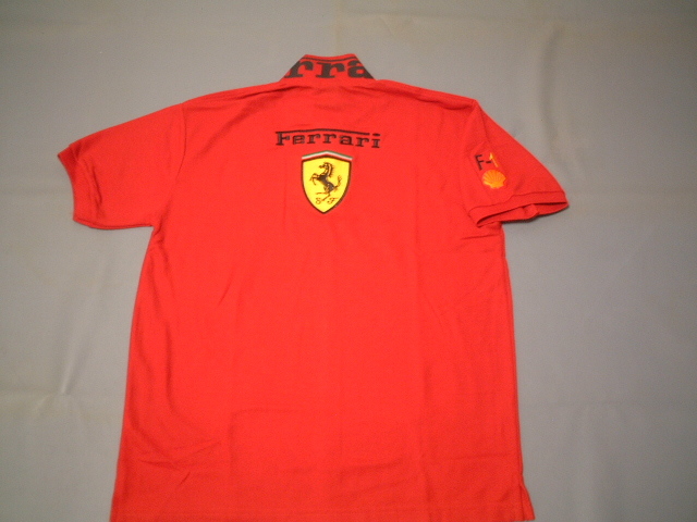 * stock one . sale. * free shipping * worth seeing *Ferrari* Ferrari. * wonderful ~.* stylish ~.* beautiful ~.* polo-shirt * red *L* new goods *