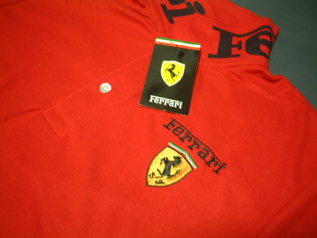 * stock one . sale. * free shipping * worth seeing *Ferrari* Ferrari. * wonderful ~.* stylish ~.* beautiful ~.* polo-shirt * red *L* new goods *