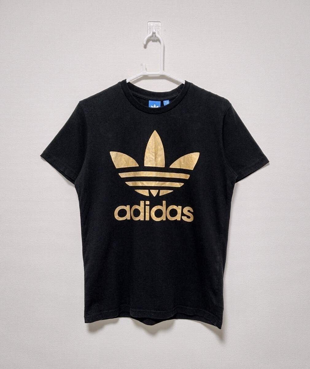 adidas ゴールド トレフォイル Tシャツ UK Mサイズ_画像1