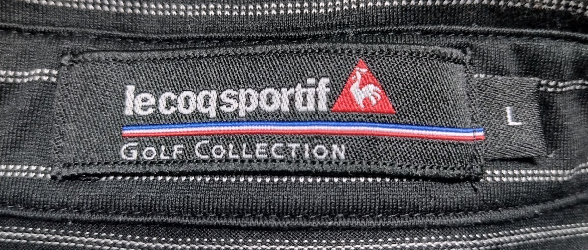 ルコック ゴルフ ボーダー ポロシャツ　Lサイズ le coq sportif golf collection　デサント_画像3