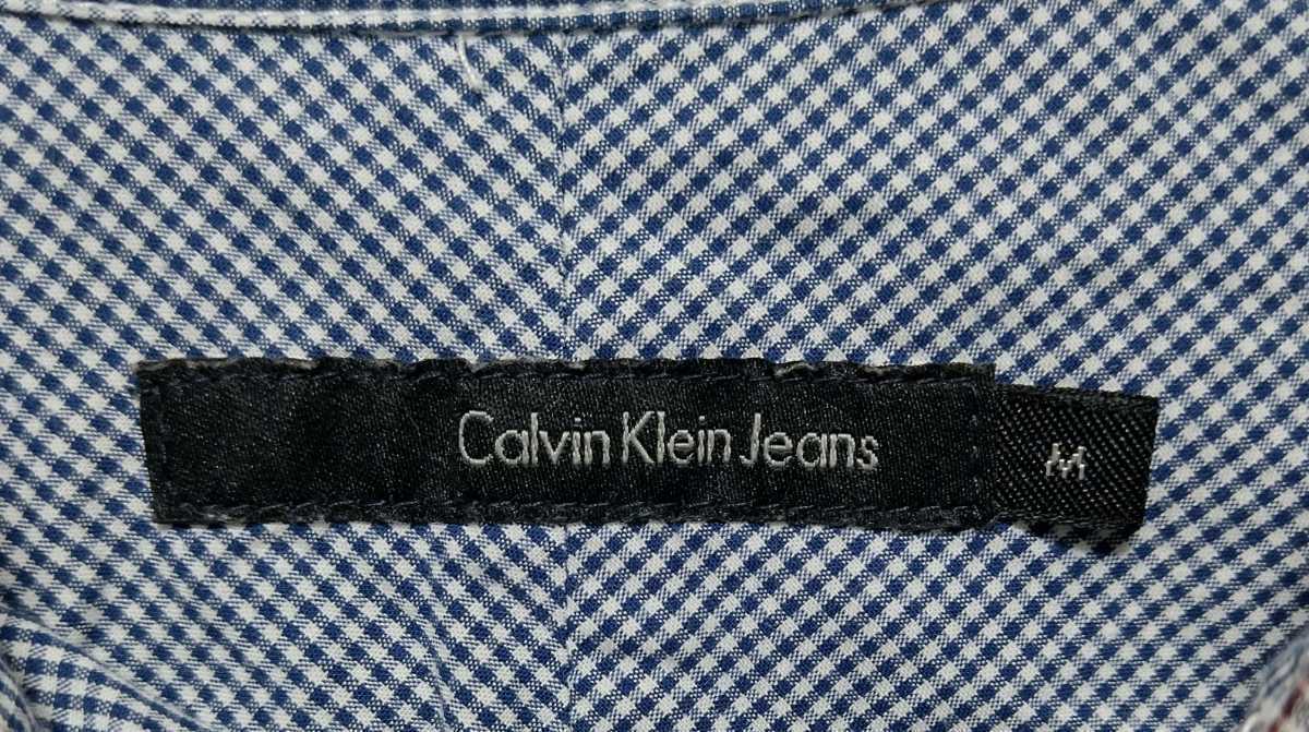 Calvin Klein シアサッカー チェック柄 ボタンシャツ パールボタン　Mサイズ カルバンクライン　長袖シャツ_画像4