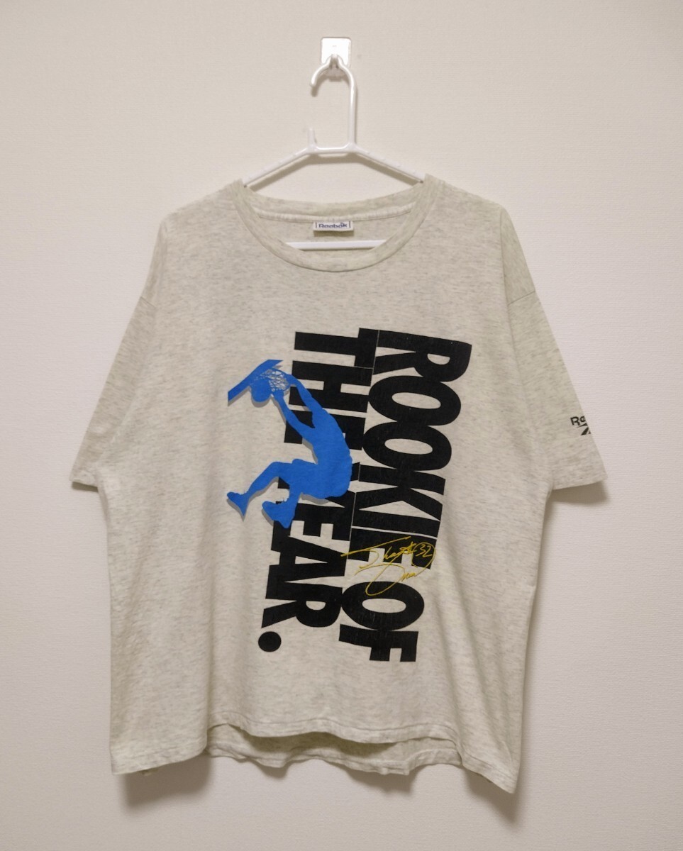 【鬼レア】92 SHAQ Reebok ROOKIE OF THE YEAR記念 Tシャツ XLサイズ相当 NBA ORLAND MAGIC シャキール オニール