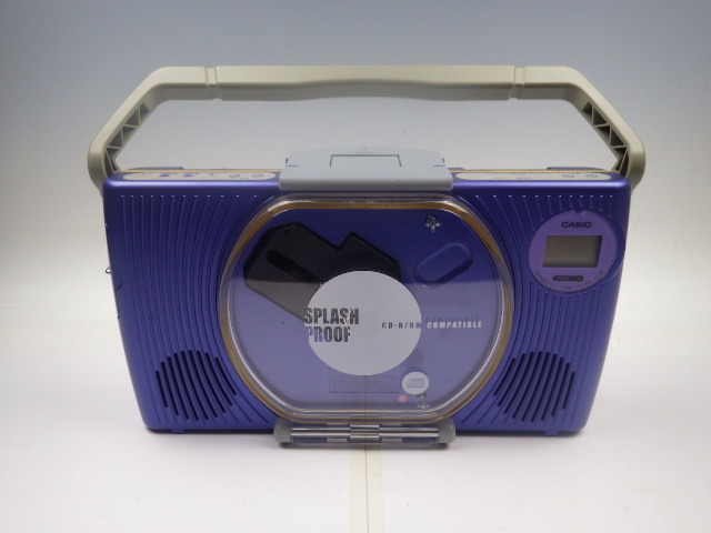 66【S.R】 動作確認済 CASIO カシオ AJ-17 ブルー 防水 CD ラジオ FM/AM/CD お風呂 オーディオ 2005年製 ACアダプター付 香川発_画像1