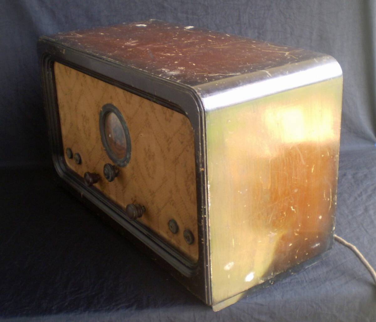  radio vacuum tube wooden Airplane Dial junk antique interior part removing 