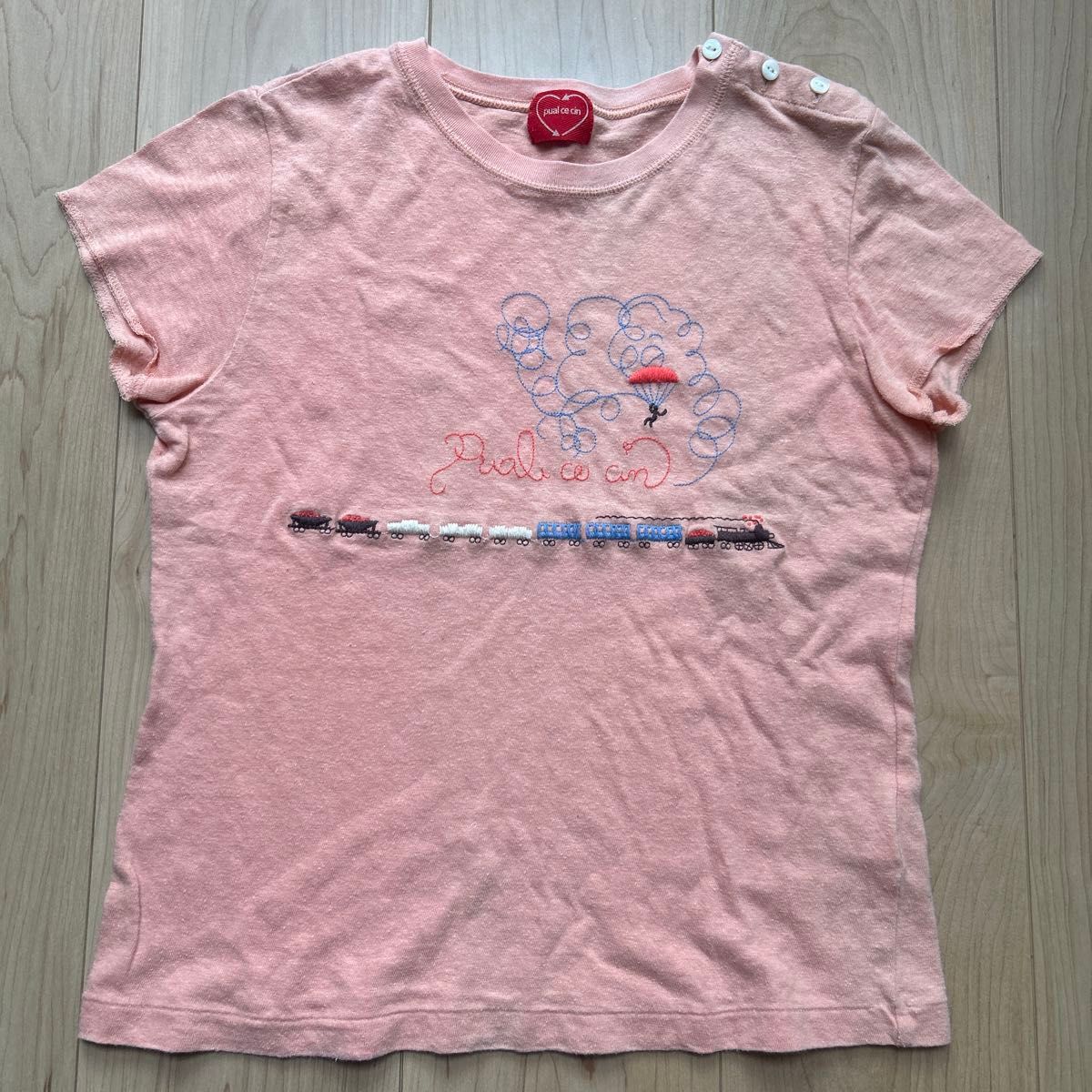 レディース　半袖　Tシャツ　トップス　カットソー　ピュアルセシン　オシャレ　可愛い　刺繍