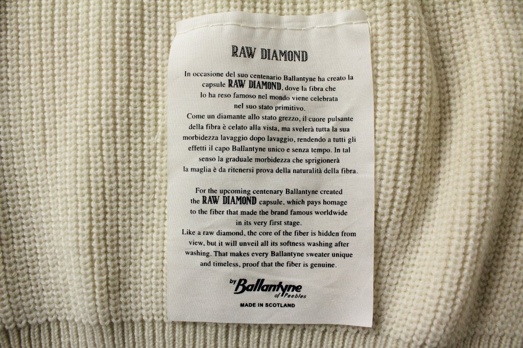 Ballantyne】名品復刻 エイジング可能なスコティッシュカシミア Ballantyne】名品復刻 エイジング可能なスコティッシュカシミア