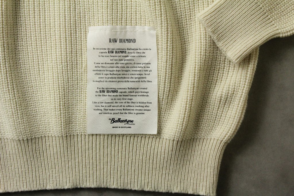 Ballantyne】名品復刻 エイジング可能なスコティッシュカシミア Ballantyne】名品復刻 エイジング可能なスコティッシュカシミア