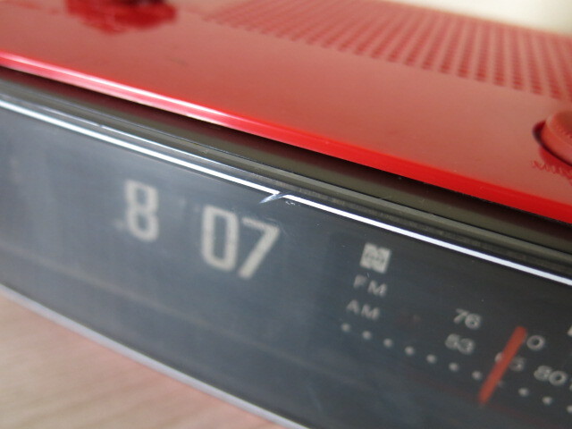 【現状渡し】National Panasonic「RC-6030」ラジオ付き パタパタ時計＊希少 レトロ 日本製 リーフ式 置時計 アナデジ アンティークの画像9