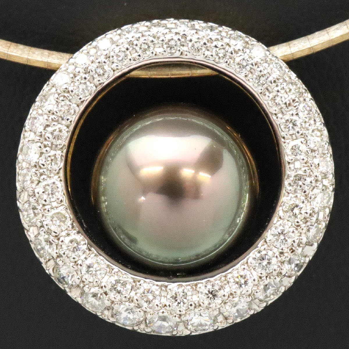 おたからや◆K18/K18WG 南洋真珠 ダイヤペンダント RANCANGELO製 750 リバーシブルオメガ付き【B-A54749】の画像3