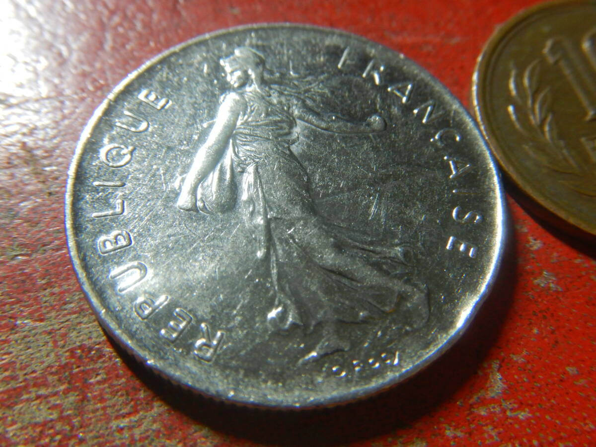 外国・フランス／５フラン・ニッケル張り白銅貨（1978年）：発行枚数3,002.2万枚 240410の画像3