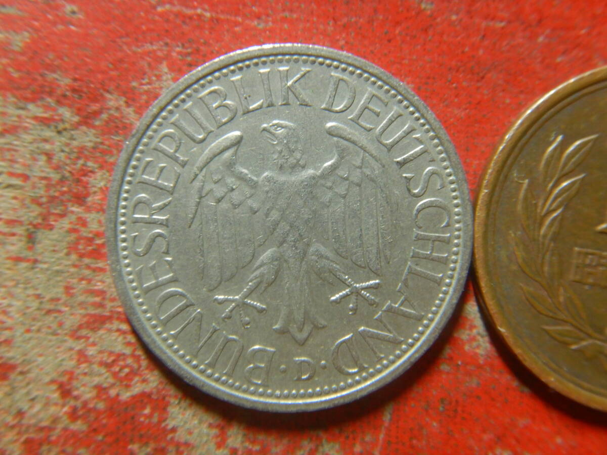 外国・西ドイツ／１マルク白銅貨（1974年Ｄ） 240410の画像2