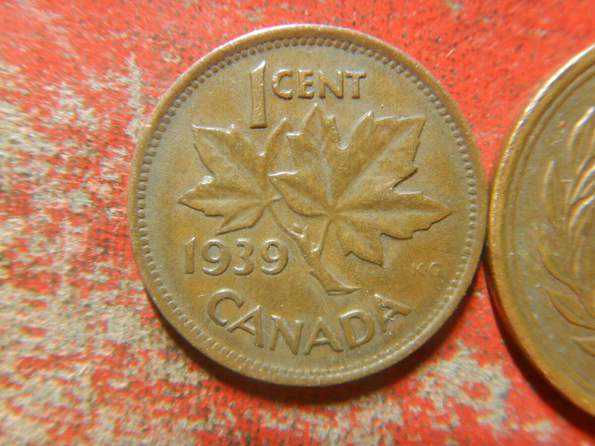 外国・カナダ／１セント青銅貨：ジョージ６世（1939年） 240417の画像2