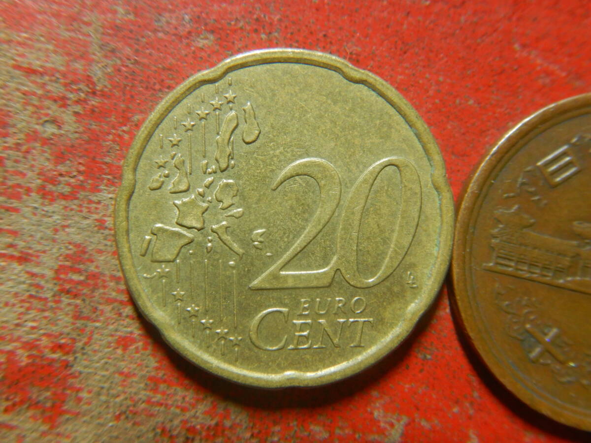 外国・ギリシャ／２０ユーロセント黄銅貨（2002年） 240423の画像2