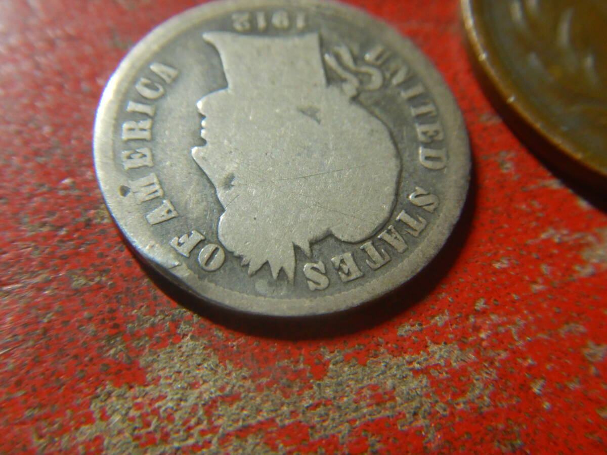 外国・USA／バーバー１０セント銀貨・１ダイム（1912年）　240428_画像3