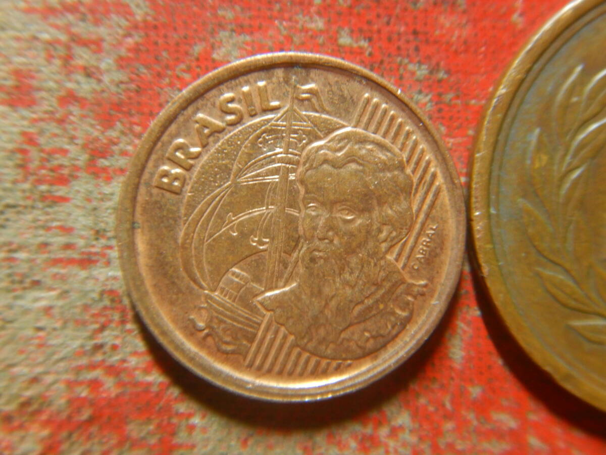 外国・ブラジル／１センタボ銅張りスチール貨（1998年）　240428_画像1