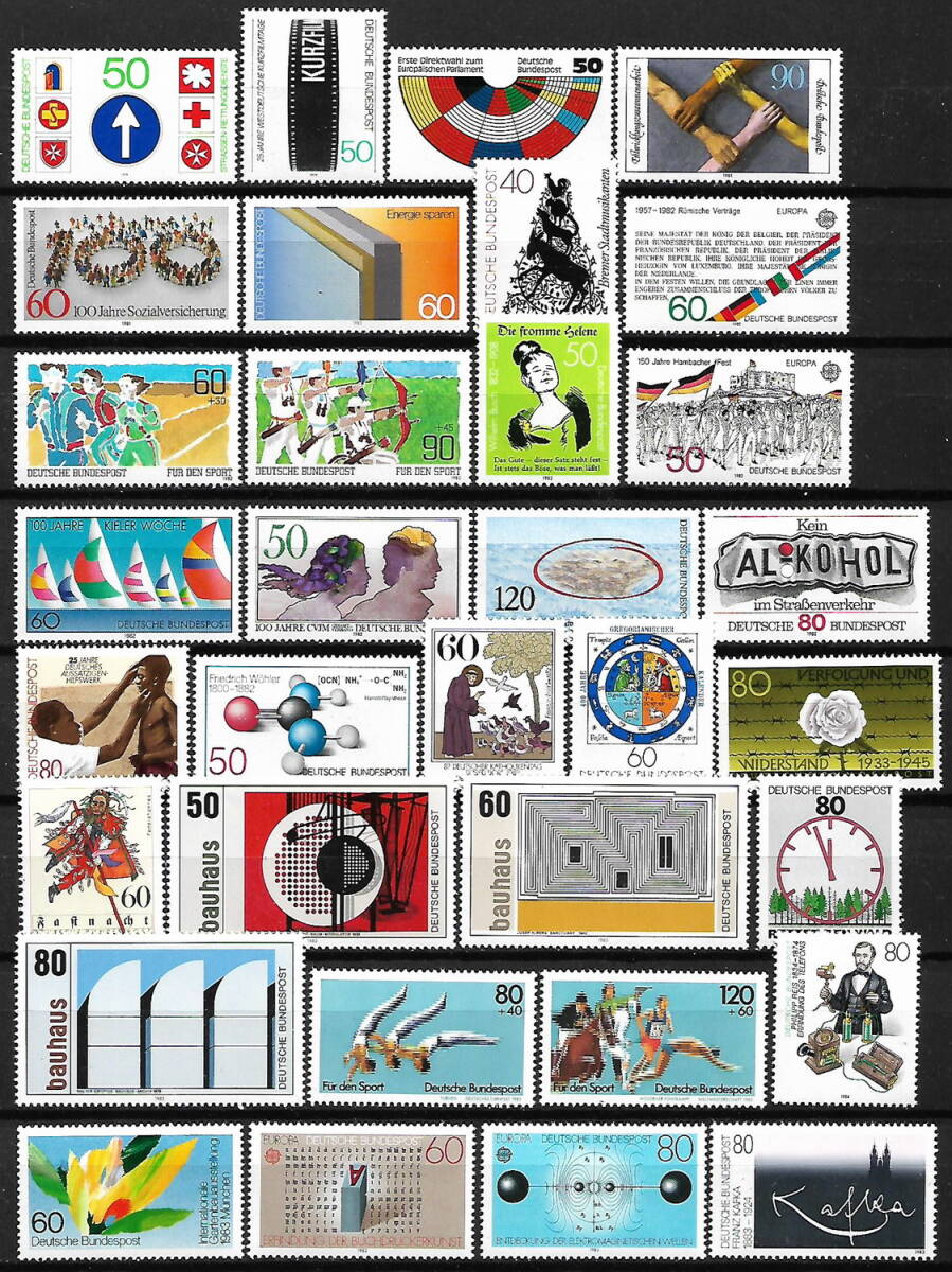 ★1979-1985年 -ドイツ 記念切手 100種(1種完,2種完,3種完) - 未使用(MNH)★ZW-706_画像2