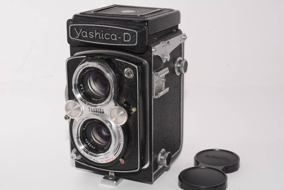 【 внешний вид ... верх ...】yashica-D Yashikor 1:3.5 80mm 2 однообъективная зеркальная камера 　#b1351