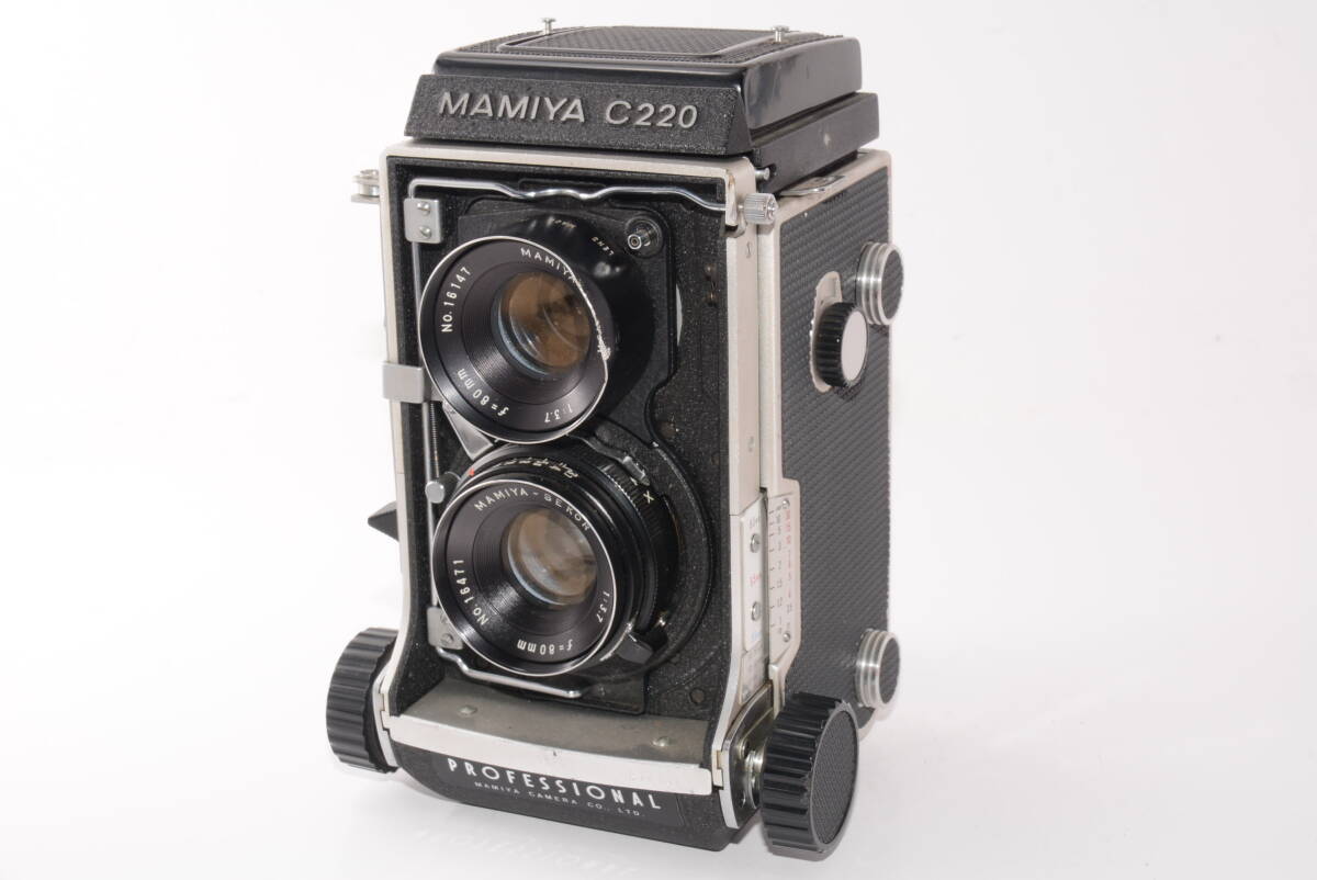 【 внешний вид ... верх ...】MAMIYA C220 3.7 f80mm ... живот   камера  2 однообъективнай зеркальный  　#b1350