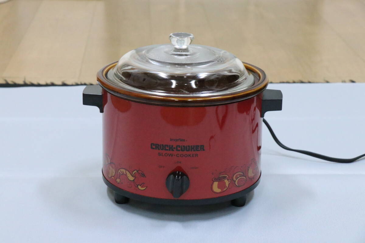 1円出品 CROCK-COOKER（クロッククッカー）IC-3102 SLOW-COOKER ワインレッド 今西金属 imarflex 調理器具 ジャンク品の画像2