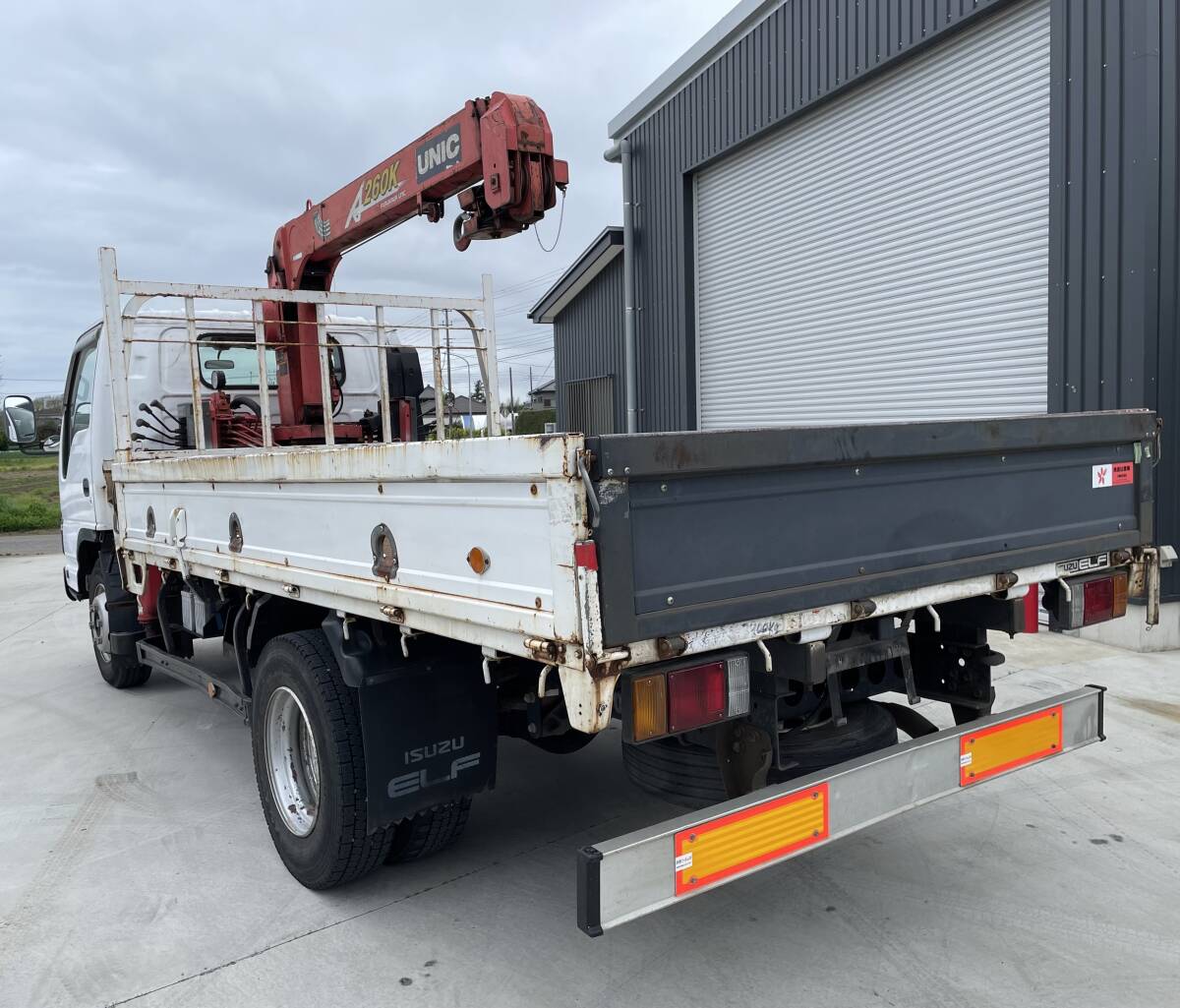  loading 3900kg Elf turbo 3 step crane flat deck vehicle inspection "shaken" . peace 7 year 2 month radio controller attaching Unic Dyna Dutro Toyoace Canter 